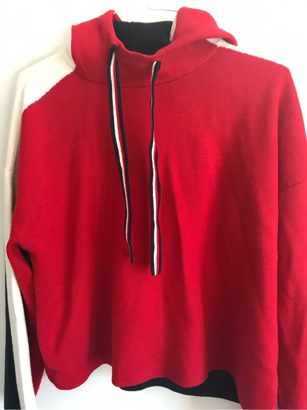 Tommy Hilfiger Black Crewneck Sweater with Red and White Trim